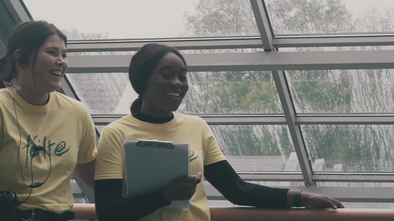 Teachers sharing experiences at FÉILTE, from the tenth-anniversary film